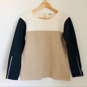 J.Crew Back-ZIP Color Block Sweatshirt XS